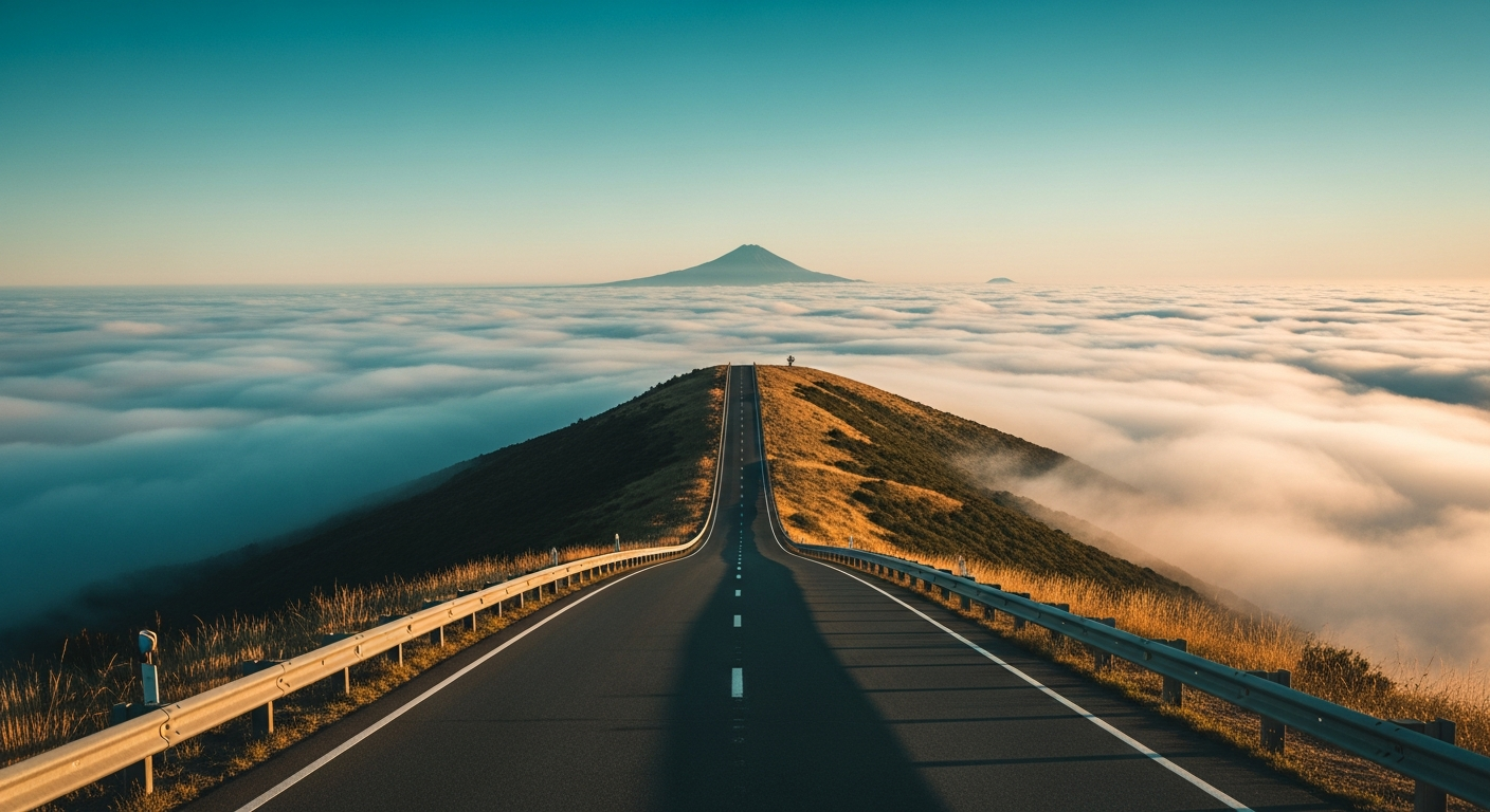 ridge road, sea of clouds