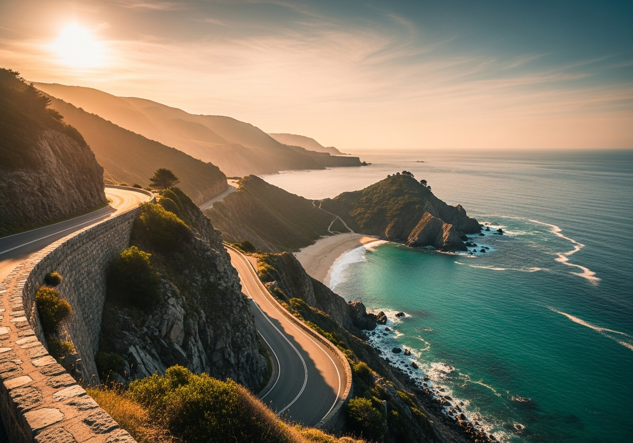 coastal switchbacks above a hidden cove